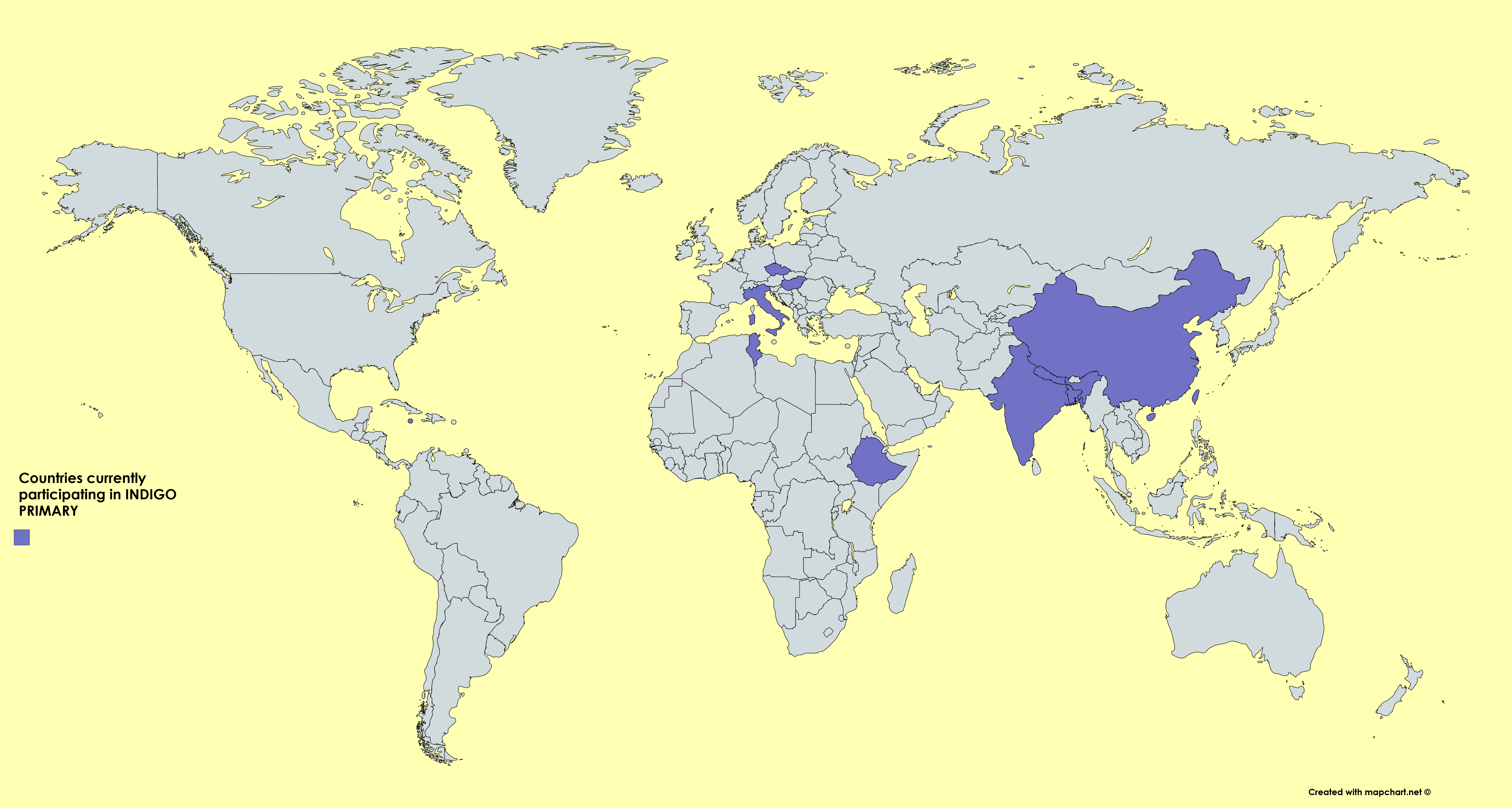 Current country. Индиго на карте.